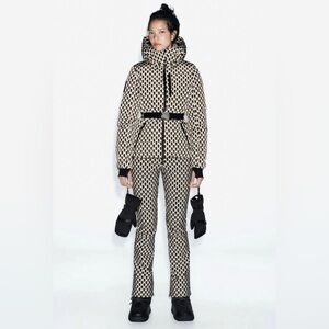 Zara Black & White Patterned Jacket and  Pants Set